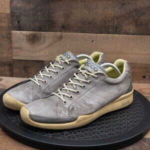 ECCO BIOM MENS SPIKELESS GOLF ATHLETIC SHOES GRAY LEATHER CASUAL SIZE 11